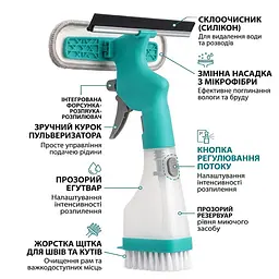 Міні швабра - щітка з розпилювачем та шкребком 4 в 1 AND 5891 для миття вікон та поверхоньз - мініатюра 2