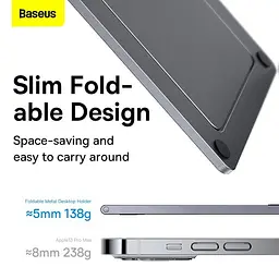 Підставка для телефону Baseus Foldable Metal gray - мініатюра 10