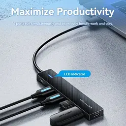 Концентратор Vention USB to 4xUSB 3.2 Gen2 + USB-C 10Gbps 0.15m black (CHOBB) - мініатюра 4
