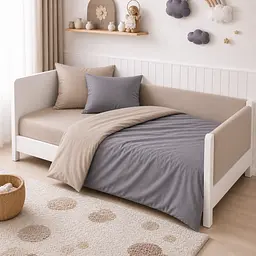 Дитяча постільна білизна MIRSON LITTLE KIDS фланель Cappuchino/Ash grey 110х160см (2200012799925)