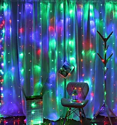 Світлодіодна гірлянда-завіса Christmas Decoration 360LED 220В 3x2м Різнокольорова - мініатюра 6