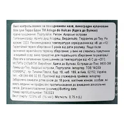 Вино Adega do Vulcao Terra Brum DO Pico біле сухе 0.75 л - мініатюра 5