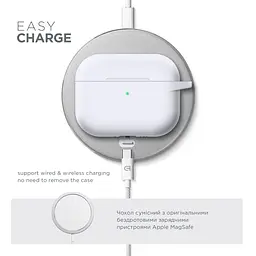 Силіконовий чохол для навушників Apple AirPods Pro 3, Hang Case, білий, ультратонкий захисний кейс товщиною 2 мм, захист від подряпин, пилу та ударів, компактний, з карабіном для кріплення, ArmorStandart (ARM88284) - мініатюра 7