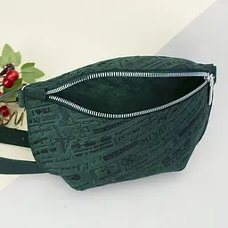 Бананка шкіряна Handycover Ukraine через плече зелена - мініатюра 6
