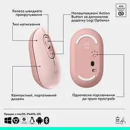 Комплект (Клавіатура та Миша) Logitech Pop Icon Combo (920-013142) Rose - мініатюра 7