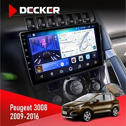 Штатна магнітола Peugeot (3008) 2009-2016 Climate Decker D9-006 4x64, 4G Decker (НФ-00003769)