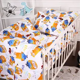 Комплект постільної білизни MirSon Бязь Kids Time 20-0036 Minions 160x220 см (2200009639517)