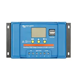 PWM-контролер заряду сонячних панелей Victron Energy BlueSolar PWM-LCD&USB 12/24V-20A (99-00010925) - мініатюра 1
