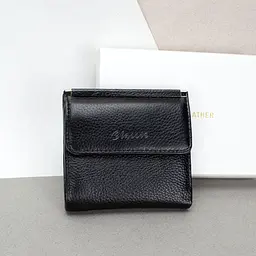 Жіночий шкіряний гаманець Classic 8848A-15 на кнопці чорний