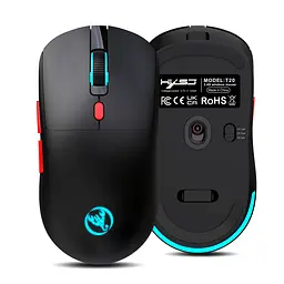 Миша бездротова з акумулятором та підсвіткою HXSJ T20 2,4G Hz Black - мініатюра 2