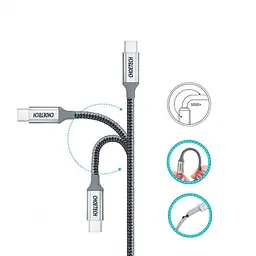 Кабель Choetech USB Type-C - USB Type-C (M/M), 1.8 м, Grey (XCC-1002) - мініатюра 2