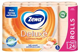 Туалетний папір Zewa Deluxe Персик тришаровий 24 рулони - мініатюра 2