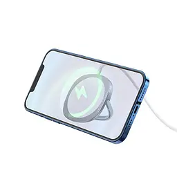 Зарядний пристрій Qi HOCO core magnetic holder wireless fast charger CW35 білий 15W - мініатюра 2