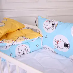 Набір антиалергенний MirSon зима Kids Time 20-0044 Cats and bunnies 140x205 см бавовна: ковдра з подушкою (2200009666476) - мініатюра 3