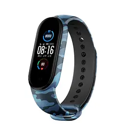 Силіконовий ремінець для фітнес браслетів Xiaomi Mi Band 5/6/7, Silicone, khaki blue, зі зручною застібкою, на фітнес трекер та смарт годинник, ArmorStandart (ARM80989)