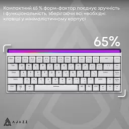 Клавіатура Ajazz NK68 Red switches White (NK68-R-W) - мініатюра 14