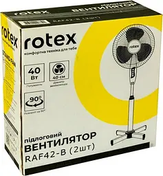 Підлоговий вентилятор Rotex RAF42-B 40Вт 40см із захисними гратами та регулюванням висоти 16.5м² Білий/Синій - мініатюра 5