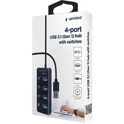 USB-Хаб Gembird UHB-U3P4P-01 на 4 порти USB 3.0 (UHB-U3P4P-01) - мініатюра 4