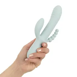 Потрійний вібратор Good Vibes Only - SAGE Triple Stimulation Vibe Soft Silicone - Blue, манливий рух - мініатюра 7