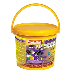 Корм для великих і середніх цихлід у пелетах Dajana CICHLID STICKS 5 л/1.9 кг