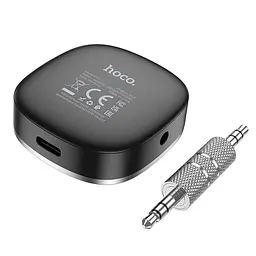 Bluetooth аудіо ресивер Hoco E80 Travel (AUX 3.5mm) Black - мініатюра 3