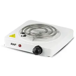 Електроплита настільна RAF R.8010B 1 конфорка спіраль 1000W White (3_02419)