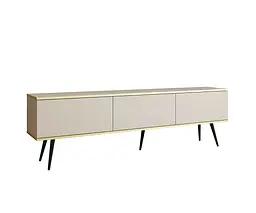 Тумба під телевізор Perfect Home Оро / Oro 3-дверна з чорними ніжками RTV175 Бежевий (PFH-091337) - мініатюра 3