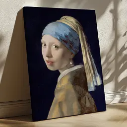 Інтер'єрна картина Дівчина з перловою сережкою, Ян Вермер, Johannes Vermeer, інтер'єрний декор, 85×60 см (id6649)