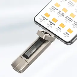 Флеш-накопичувач Usams US-ZB274 2in1 USB 3.2 + Type-C GEN1 Dual Ports Aluminum Alloy 5G – 128GB Silver - мініатюра 4