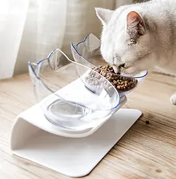 Миска для кота подвійна з ковзною похилою підставкою UKC Feeding Bowl - мініатюра 2