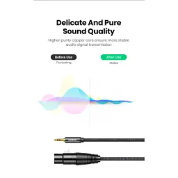 Кабель мультимедійний 3.5mm M to XLR F 2.0m AV182 black Ugreen (20244) - мініатюра 4