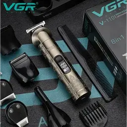 Бездротова машинка для стриження волосся 8 в 1, VGR V 110 / Акумуляторний тример для бороди - мініатюра 4