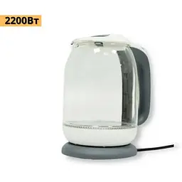 Чайник електричний XPRO КВ 2028 на підставці скляний білий (40759-КВ 2028 - мініатюра 2