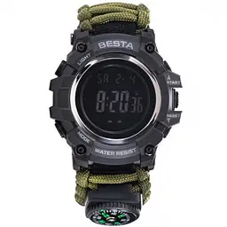Годинники чоловічі наручні Besta Tactical з компасом (Зелений) - мініатюра 6