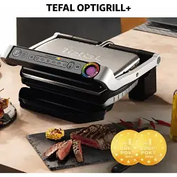 Гриль Tefal прижимний OptiGrill+ 2000 Вт температурних режимів 4 з`ємні пластини метал (GC716D12) - мініатюра 3