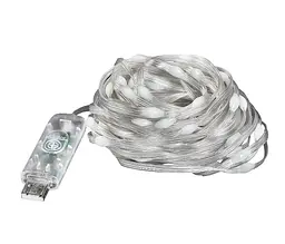 Вулична світлодіодна гірлянда стрічка 200 LED USB з пультом дистанційного керування великі краплі - мініатюра 5