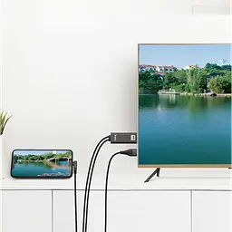 Кабель адаптер HOCO UA14, Lightning HDMI USB, довжина 2 м, передача зображення, підтримка HD - мініатюра 7
