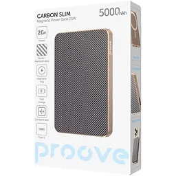 Зовнішній акумулятор Proove Carbon Slim 5000mAh 20W Sunflare (PBCS20010050) [158558] - мініатюра 5