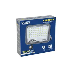 Прожектор LED Violux CARBON-S 30W 5000K 3600lm IP65 з датчиком ( 400222 ) - мініатюра 2