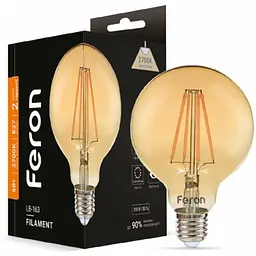 Світлодіодна лампа Feron LB-163  G95 золото 230V 6W  E27  2700K (1868)