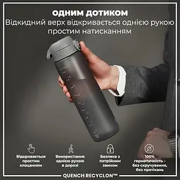 Пляшка для води ION8 1000 мл (ЕКО пляшка) BPA Free Grey (I8RF1000GRY) - мініатюра 3