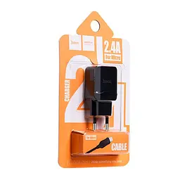 Адаптер блок і кабель зарядний комплект Hoco C22A 1USB 2.4 А Micro cable чорний - мініатюра 5