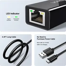 Перехідник UGREEN Ethernet Adapter for TV Stick (Black) UGR-30985 - мініатюра 4