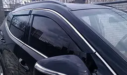 Дефлектори вікон вітровики для Nissan Juke 2010- 4дв з молдингом хром