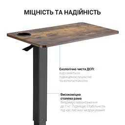 Мобільний робочий столик OfficePro Black (ODM366B) - мініатюра 12