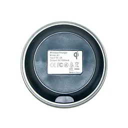 Бездротовий зарядний пристрій Wireless Charger A1, круглий, чорний, настільна підставка для телефону - мініатюра 4