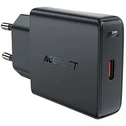 Зарядний пристрій Acefast A65 USB-C PD20W GaN ultra-thin Black (6974316282686)