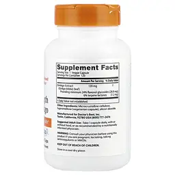 Гинкго Билоба Ginkgo 120 mg 120 Veggie Caps Doctor's Best vit0006154 - миниатюра 2