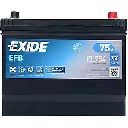 Автомобільний акумулятор EXIDE START-STOP EFB 6СТ-75Ah АзЕ ASIA 750A (EN) EL754