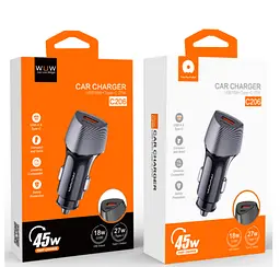 Автомобільне зарядне пристрій WUW-C206 PD20W+QC3.0 Сірий - мініатюра 2